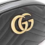 グッチ ベルト バッグ レディース GUCCI GGマーモント キルティング レザー ブラック 黒 491294 DSVRT 1000 