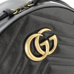 グッチ リュックサック GUCCI バックパック GGマーモント キルティング レザー ブラック 黒 476671 DTDHT 1000