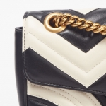 グッチ  GUCCI バッグ ショルダーバッグ 【GGマーモント】 ブラック×ホワイト系 443497 DRWST​