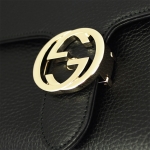 グッチ バッグ レザー ブラック 510302 GUCCI チェーンショルダーバッグ インターロッキングG 510302 CA00G 1000 