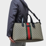 グッチ GUCCI GGスプリーム ダッフルバッグ ベージュ×エボニー [メンズ] 359261 KHNGN 9692 