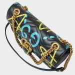 グッチ GUCCI ゴースト GHOST キルティングレザー ショルダーバッグ ブラック 443497 DSSET 8438