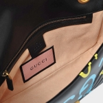 グッチ GUCCI ゴースト GHOST キルティングレザー ショルダーバッグ ブラック 443497 DSSET 8438