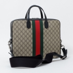 グッチ GUCCI GGスプリーム キャンバス ブリーフケース 2WAY ビジネスバッグ ブリーフケース ベージュ×エボニー [メンズ] 387102 KHNGN 9692
