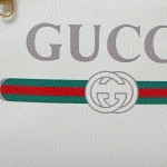 グッチ GUCCI グッチプリント レザー ショルダーバッグ ホワイト 523591 0QRAT 8820 
