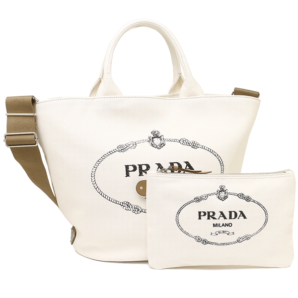 プラダ トートバッグ レディース PRADA ホワイト 1BG163 ZKI F0009 