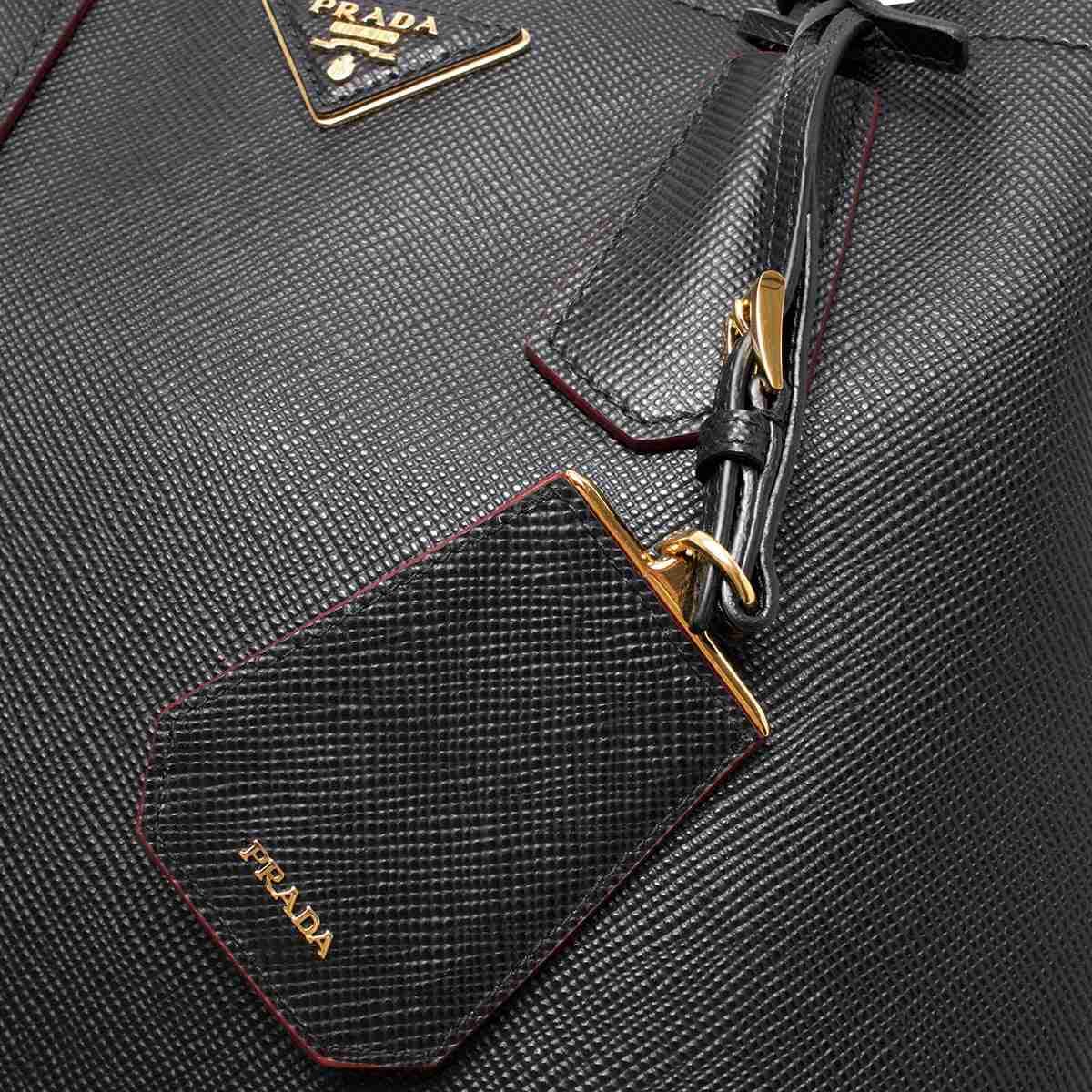 プラダバッグ PRADA トートバッグ/ショルダーバッグ サフィアーノ キュイール 【SAFFIANO CUIR】 ブラック&フォーコレッド  レディース 1BG775 2A4A F0LJ4​