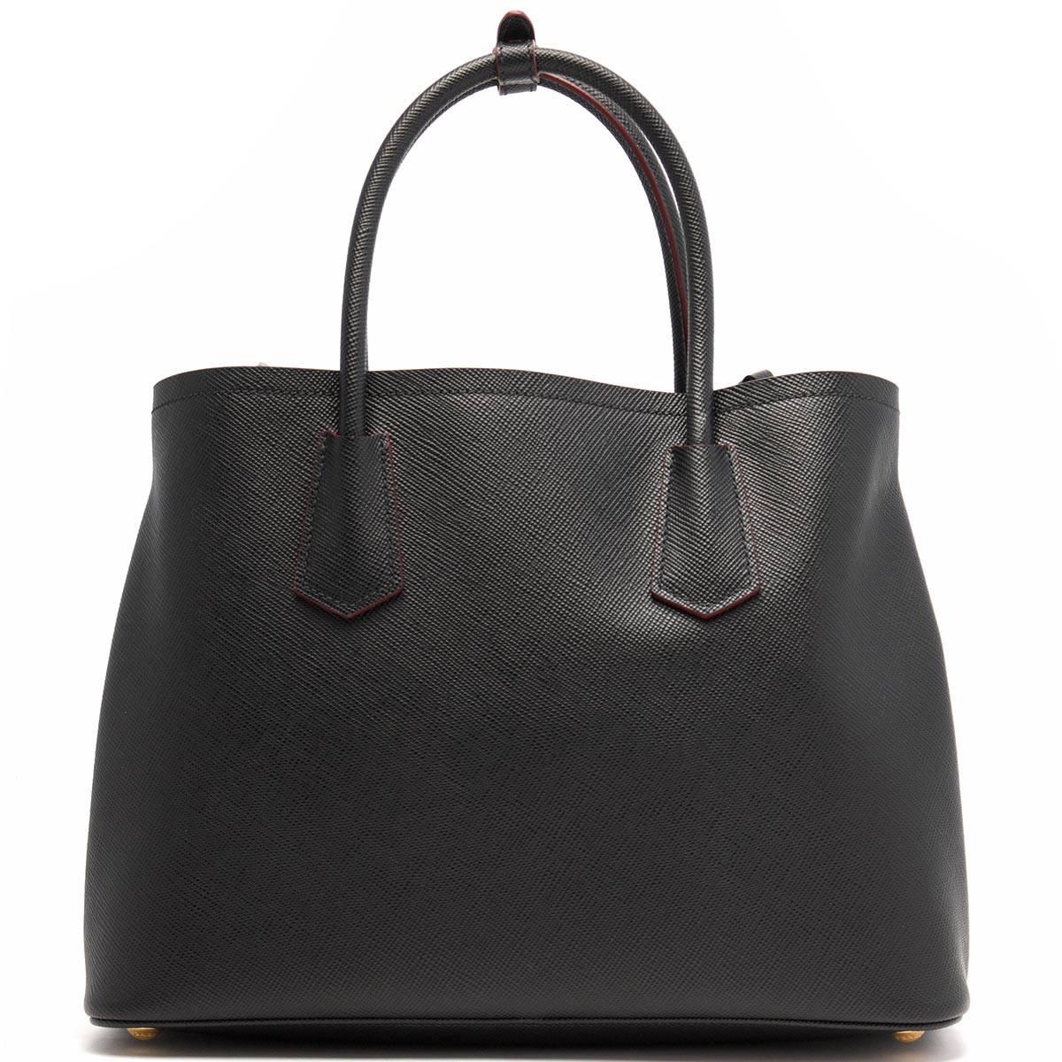 プラダバッグ PRADA トートバッグ/ショルダーバッグ サフィアーノ キュイール 【SAFFIANO CUIR】 ブラック&フォーコレッド  レディース 1BG775 2A4A F0LJ4​