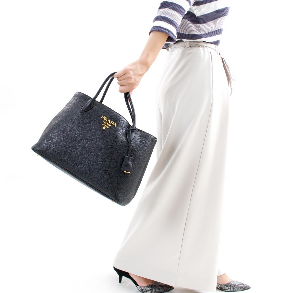 プラダ PRADA トートバッグ/ショルダーバッグ ヴィッテロ ダイノ/VITELLO DAINO ブラック  レディース 1BA579 2BBE F0002​