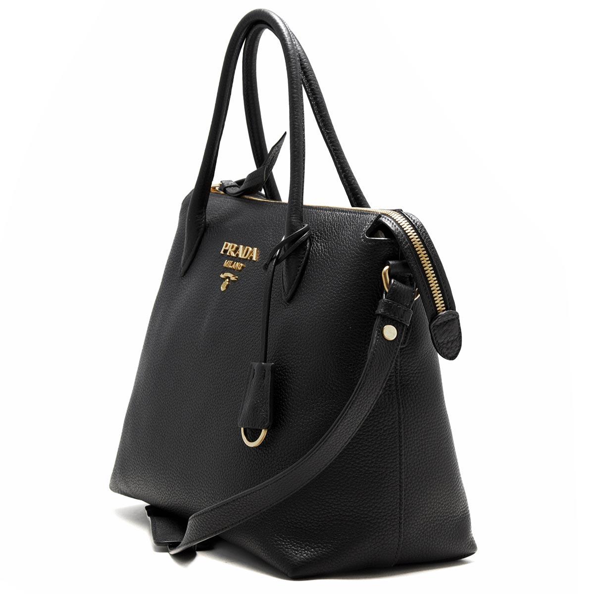 プラダPRADA トートバッグ/ショルダーバッグ ヴィッテロ ダイノ/VITELLO DAINO ブラック  レディース 1BA157 2BBE F0002​