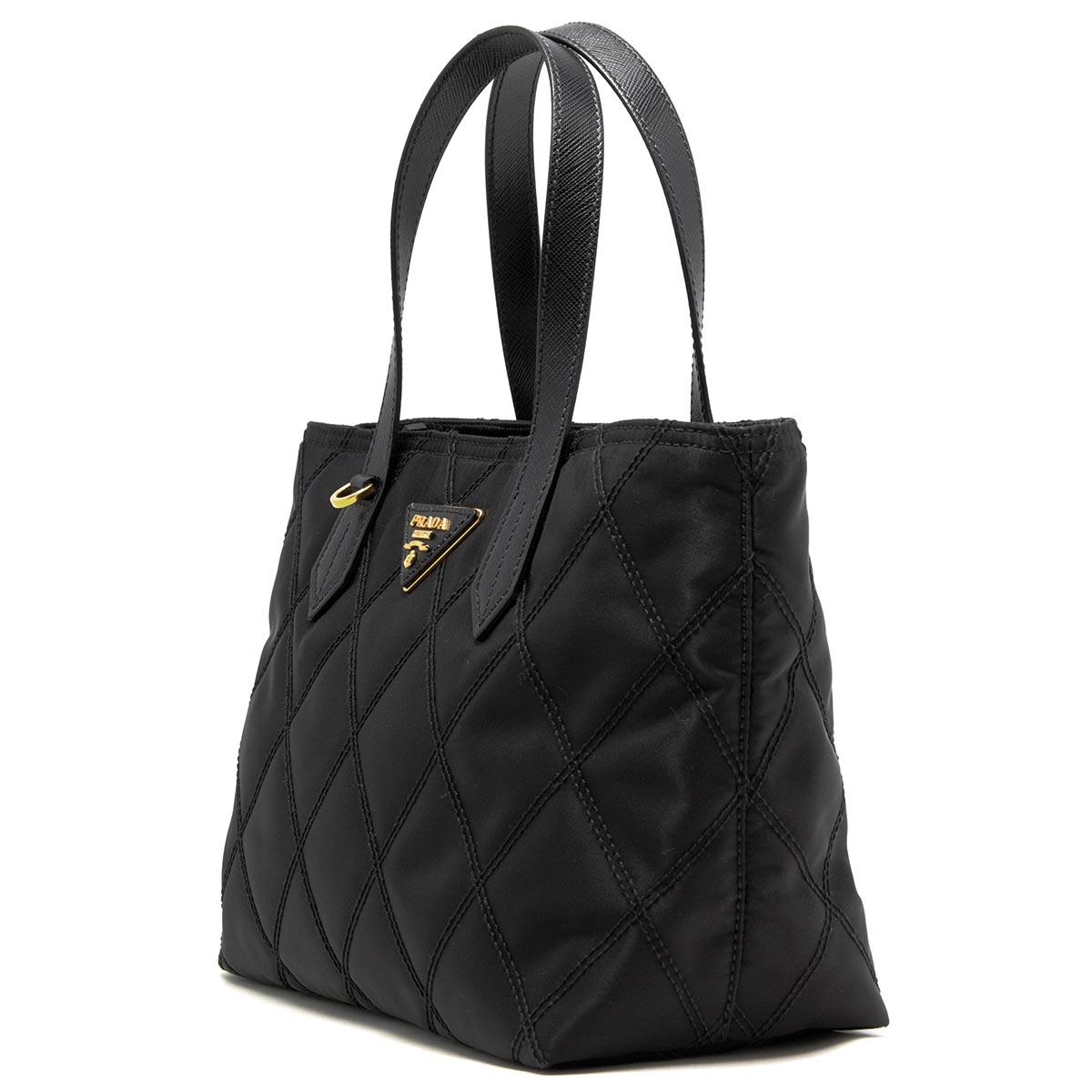 プラダ PRADA トートバッグ/ショルダーバッグ テスート TESSUTO IMPUNTURATO 三角ロゴプレート ブラック 1BA090 2EJR F0002