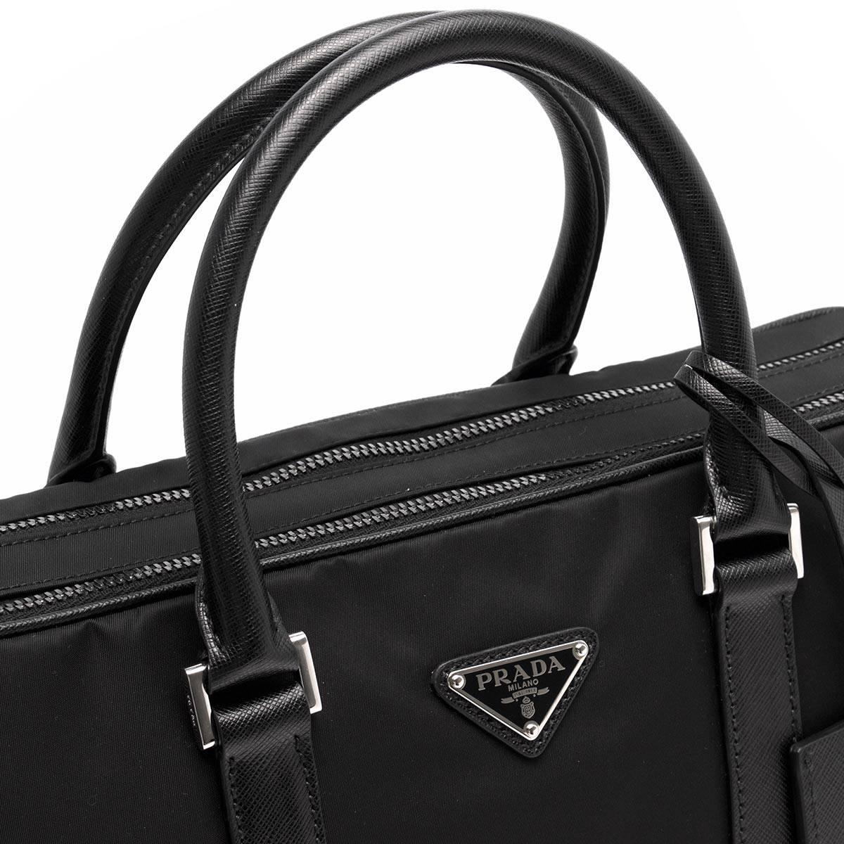 プラダ PRADA ビジネスバッグ/ショルダーバッグ TESSUTO SAFFIANO 三角ロゴプレート ブラック 2VE002 064 F0002 