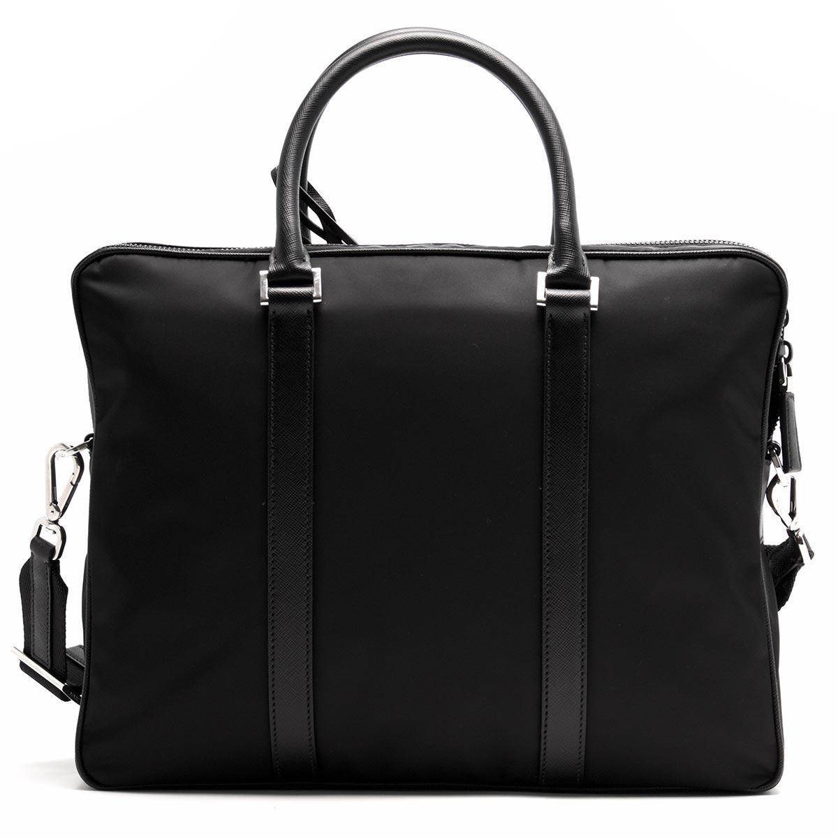 プラダ PRADA ビジネスバッグ/ショルダーバッグ TESSUTO SAFFIANO 三角ロゴプレート ブラック 2VE002 064 F0002 