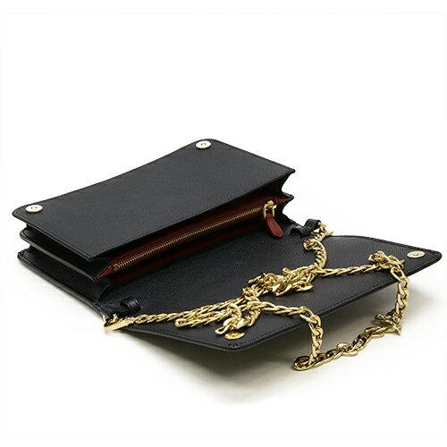 プラダ PRADA ポシェット レザー 財布 ショルダーバッグ ブラック 1BP012 NZV F0002