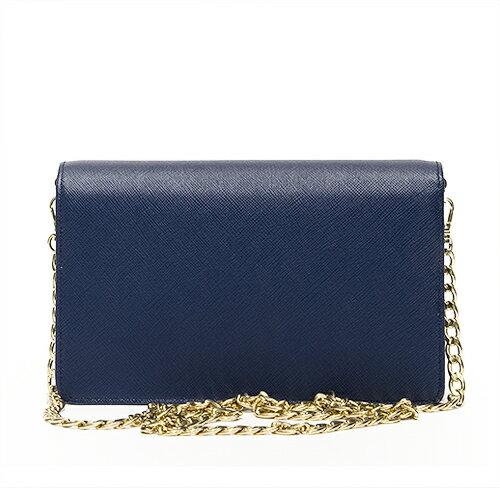 プラダ PRADA ポシェット レザー 財布 ショルダーバッグ ブルー 1BP012 NZV F0016