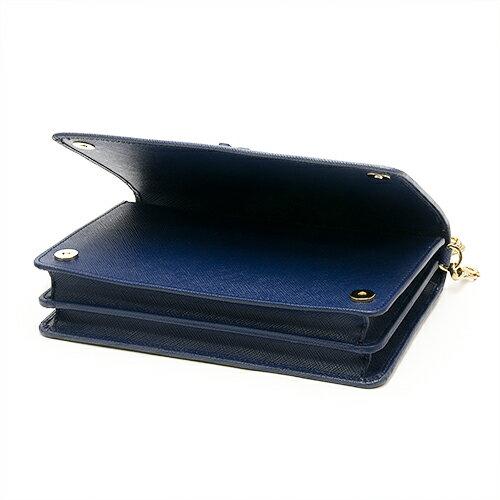 プラダ PRADA ポシェット レザー 財布 ショルダーバッグ ブルー 1BP012 NZV F0016