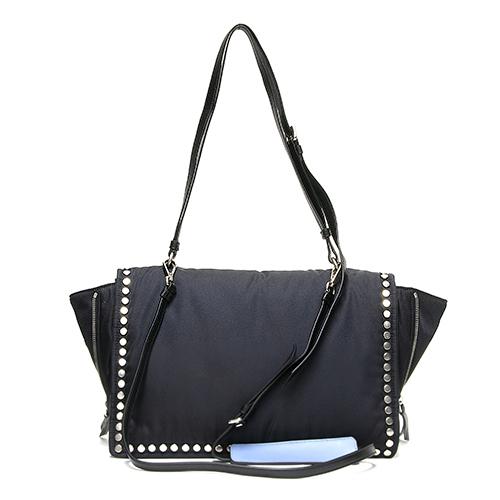 プラダ PRADA レディース エティケット ショルダーバッグ ブラック/ライトブルー 1BD088 2BOD F0OK0