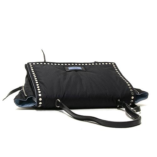 プラダ PRADA レディース エティケット ショルダーバッグ ブラック/ライトブルー 1BD088 2BOD F0OK0