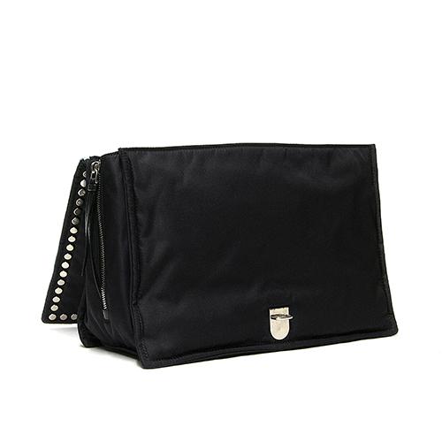 プラダ PRADA レディース エティケット ショルダーバッグ ブラック/ライトブルー 1BD088 2BOD F0OK0