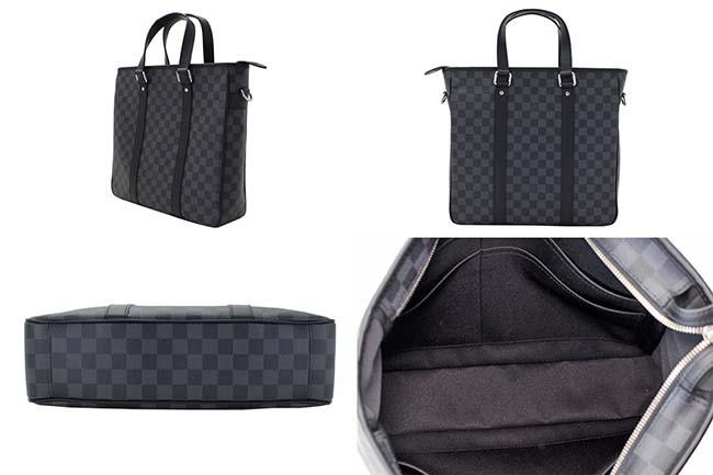 ルイヴィトン   ダミエ グラフィット タダオPM NM メンズ BLACK/GRAY ブラック 黒 /グレー 市松模様 ショルダー エレガント シック ビジネス N41467​