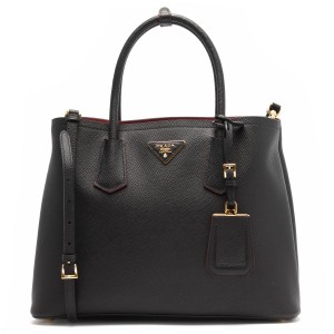 プラダバッグ PRADA トートバッグ/ショルダーバッグ サフィアーノ キュイール 【SAFFIANO CUIR】 ブラック&フォーコレッド  レディース 1BG775 2A4A F0LJ4​