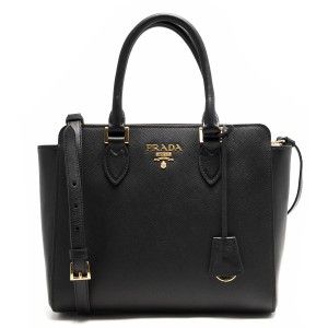 プラダバッグ PRADA トートバッグ/ショルダーバッグ サフィアーノ ソフトカーフ/SAFFIANO SOFT CALF ブラック  レディース 1BA113 2BHD F0002​