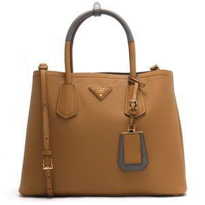 プラダ PRADA トートバッグ/ショルダーバッグ サフィアーノ キュイール 【SAFFIANO CUIR】 キャラメル&マルモグレー  レディース 1BG775 2A4A F0S01​