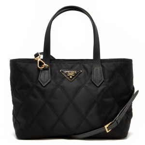 プラダ PRADA トートバッグ/ショルダーバッグ テスート TESSUTO IMPUNTURATO 三角ロゴプレート ブラック 1BA090 2EJR F0002