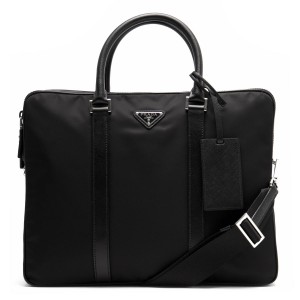 プラダ PRADA ビジネスバッグ/ショルダーバッグ TESSUTO SAFFIANO 三角ロゴプレート ブラック 2VE002 064 F0002 