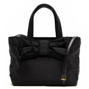 プラダ PRADA トートバッグ/ショルダーバッグ ジャガード JACQUARD PASSAM　 三角ロゴプレート ブラック レディース 1BA084 2EHW F0002 ​