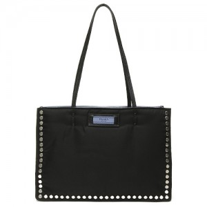 プラダ PRADA ショルダーバッグ エティケット トートバッグ ブラック/ライトブルー 1BG122 2BOD F0OK0