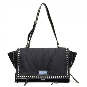 プラダ PRADA レディース エティケット ショルダーバッグ ブラック/ライトブルー 1BD088 2BOD F0OK0