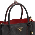 プラダバッグ PRADA トートバッグ/ショルダーバッグ サフィアーノ キュイール 【SAFFIANO CUIR】 ブラック&フォーコレッド  レディース 1BG775 2A4A F0LJ4​