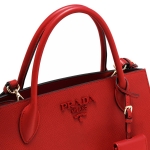 プラダバッグ PRADA ハンドバッグ/ショルダーバッグ サフィアーノ キュイール SAFFIANO CUIR C モノクーロム フォーコレッド  レディース 1BA155 2ERX F068Z​