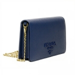 プラダ PRADA ポシェット レザー 財布 ショルダーバッグ ブルー 1BP012 NZV F0016