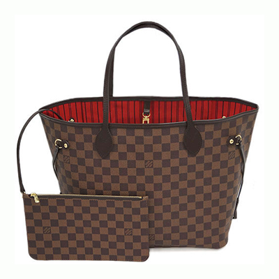 ルイヴィトン バッグ　LOUIS VUITTON　ヴィトン　ダミエ　LV　トートバッグ　ポーチ付き　ネヴァーフルMM　エベヌ　N41358