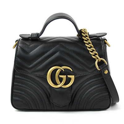 GUCCI グッチ  バッグ 2WAYバッグ レザー GGマーモント ブラック ゴールド金具 547260