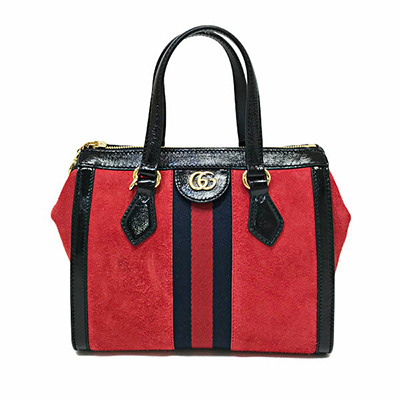 グッチ GUCCI オフィディア スエード パテントレザー ウェブ 2WAY ハンドバッグ ショルダー レッド×ブラック [レディース] 547551 D6ZYB 8670