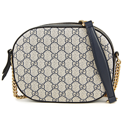 グッチ ショルダーバッグ GUCCI  バッグ GGスプリーム GG SUPREME ミニチェーンバッグ レディース BEIGE/BLUE ベージュ/ブルー 青 409535 KHNKG 4075​