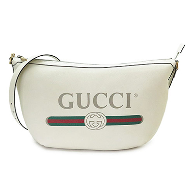 グッチ ショルダーバッグ メンズ  GUCCI ハーフムーン ホーボーバッグ レザー ホワイト 523588 0GCAT 8820​