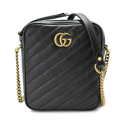 グッチ ショルダーバッグ  GUCCI ポシェット GG MARMONT/GGマーモント キルティング レザー ブラック 550155 0OLFT 1000​