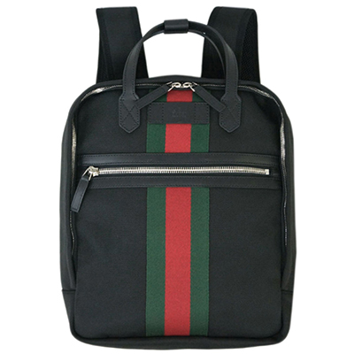 グッチ バッグ  GUCCI バックパック リュックサック パラナ ブラック ウェビング レッドxグリーン アウトレット 495558-1060​