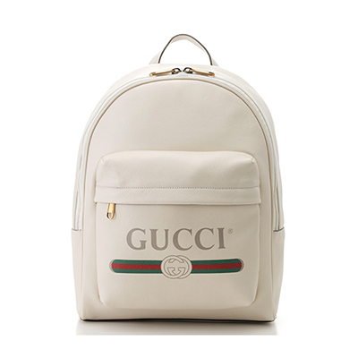 GUCCIグッチ　バッグ　ロゴプリント　バッグパック　型押し　ホワイト 547834 0Y2BT 8824