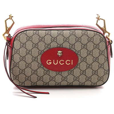 GUCCIグッチ　GGスプリームショルダーバッグ　ベージュ/レッド　476466
