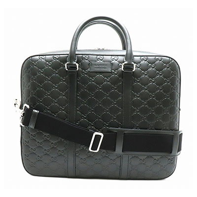 GUCCI シグネチャーブリーフケース  ブラック レザー シンプル レディース メンズ ユニセックス 435322 CWCBN 1000​