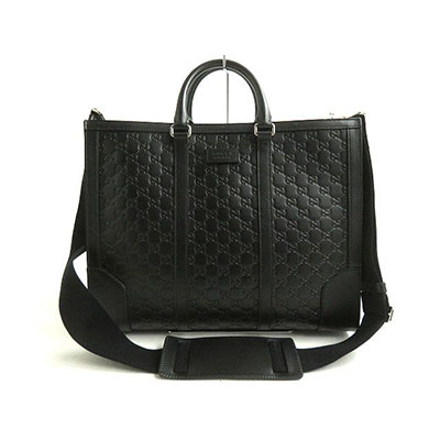 グッチ　GUCCI　シマレザー　2WAY　ハンドバッグ/ブリーフ/ショルダー ブラック 428043​