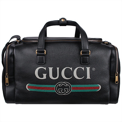 グッチ GUCCI ロゴ プリント レザー 2WAY ボストンバッグ トラベル ブラック [メンズ] 547838 0Y2AT 8163