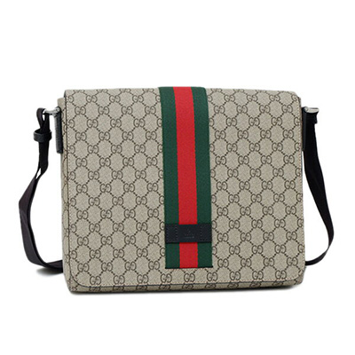 グッチ GUCCI GGスプリームキャンバス ショルダーバッグ メッセンジャー ベージュ×エボニー [メンズ] 475432 KHNGN 9692