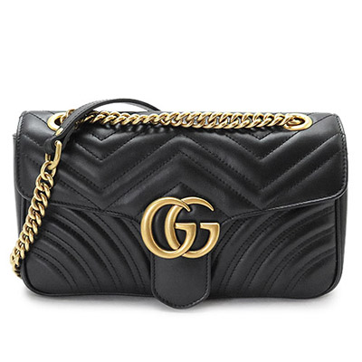 グッチ ショルダーバッグ  GUCCI ポシェット 2WAYバッグ ハンドバッグ GG MARMONT/GGマーモント キルティング レザー ブラック 443497 DTDIT 1000​