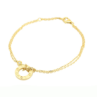 カルティエ ラブ サークル ダイヤ ブレスレット YG 18K  B6033198